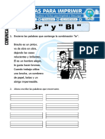 Ficha de La Letra de BR y BL para Primero de Primaria