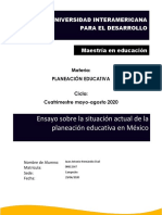 Situación Actual de La Planeación Educativa en México