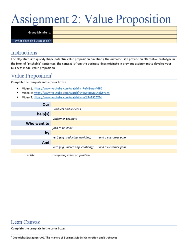 Assignment 2 Value Proposition | PDF