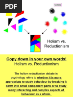 Holism Vs Reductionism