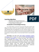 Learning Objectives: Introduction To Gerontological Nursing