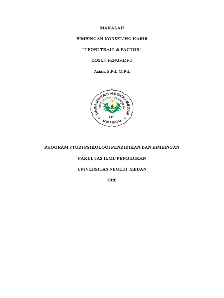 Konseling Karir: Teori Trait & Factor | PDF