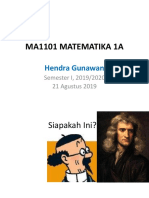 Ma1101 Matematika 1A: Hendra Gunawan