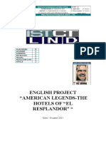 English Project "American Legends-The Hotels of "El Resplandor" "