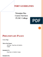 Report Guidelines: Niranjan Das Career Services PLMC College