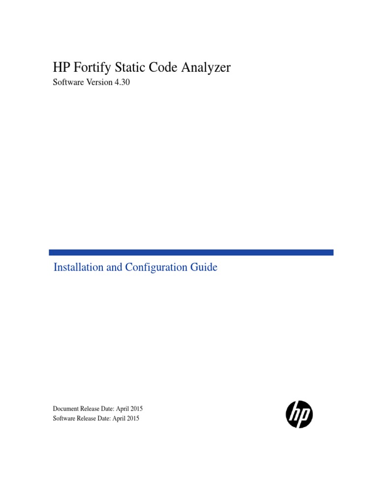 HP Fortify Static Code Analyzer Installation and Configuration Guide