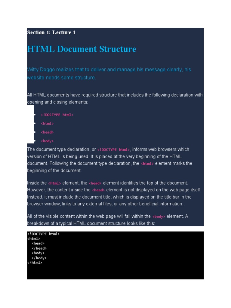 An Introduction to Basic HTML Elements and Form Structure for Building ...