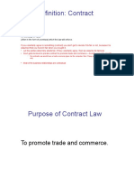 Definition: Contract: An Exchange of Value (Often in The Form of Promises) Which The Law Will Enforce