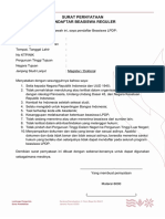 Surat Pernyataan Beasiswa Reguler Tahun 2019