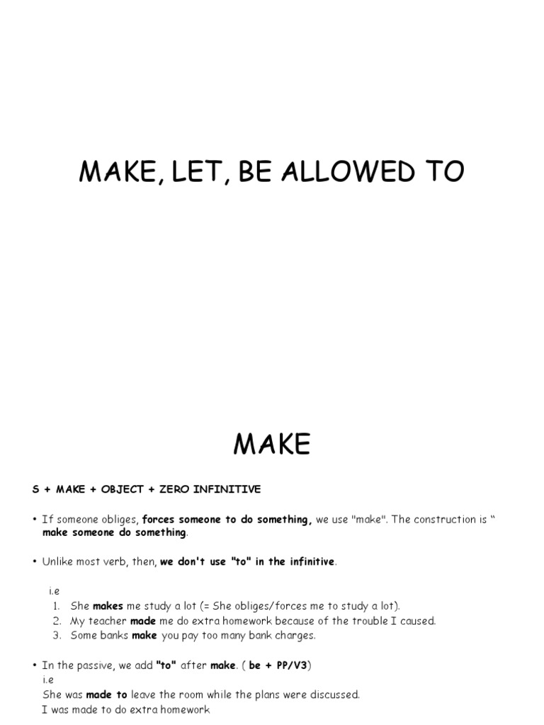 Understanding Make, Let, and Allowed To | PDF | Self-Improvement