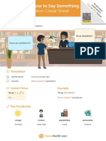 Asking How To Say Something Conversation Cheat Sheet: Main Dialogue