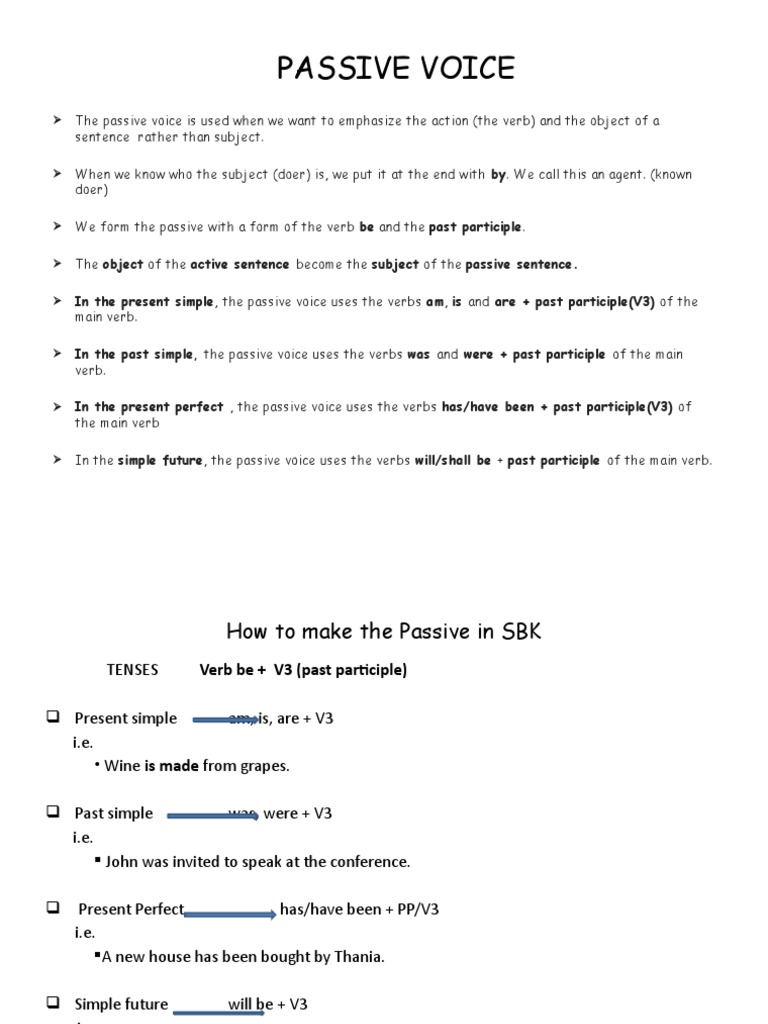 Passive Voice | PDF | Language Arts & Discipline