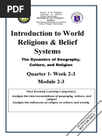 Introduction To World Religions & Belief Systems: Quarter 1-Week 2-3 Module 2-3