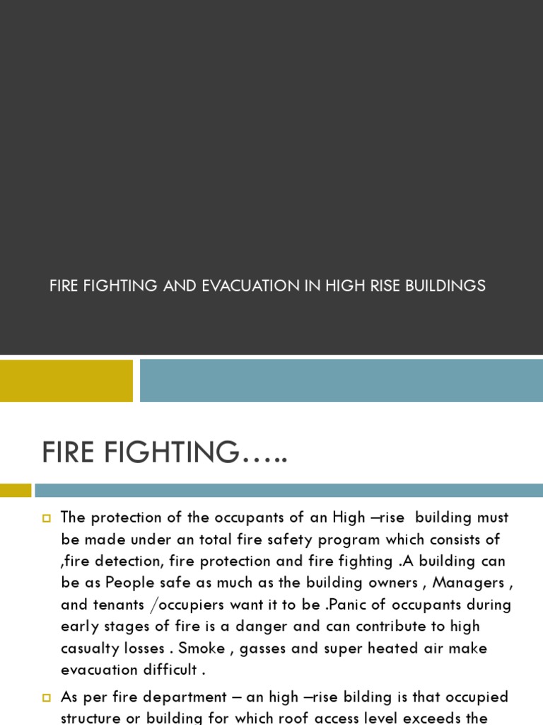 High-Rise Fire Safety and Evacuation Guide | PDF | Elevator | Fire ...