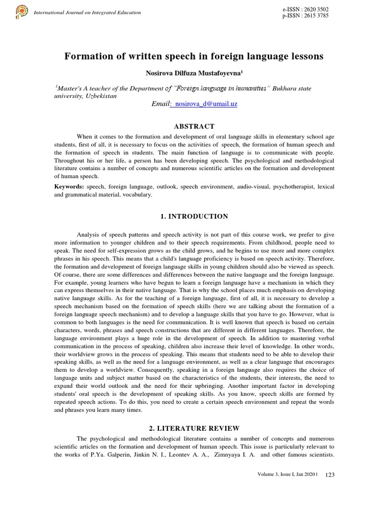 Developing Oral Skills in Foreign Language Education | PDF | Foreign ...