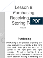 Purchasing, Receiving, and Storing Food
