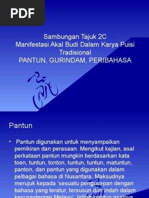 Tajuk 2c Konsep Masyarakat Dalam Pantun Gurindam Dan Peribahasa Pdf