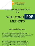 Internship Report On Well Control Methods