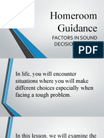 Homeroom Guidance: Factors in Sound Decision-Making