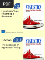 Hypothesis Tests Regarding A Parameter: © 2010 Pearson Prentice Hall. All Rights Reserved