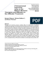 The Impact of Interpersonal Style and Interpersonal Complementarity On The Therapeutic Alliance Between Therapists and Offenders in Sex Offender Treatment