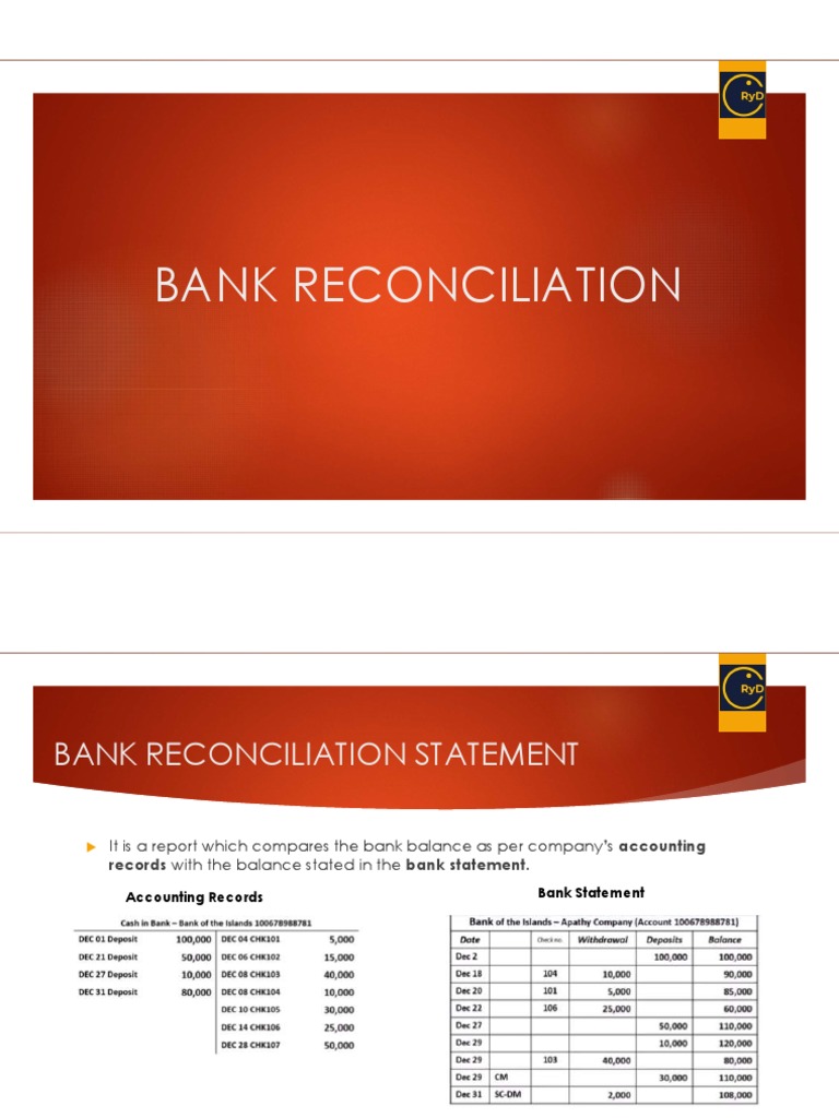 Bank Reconciliation Methods Explained | PDF | Cheque | Deposit Account