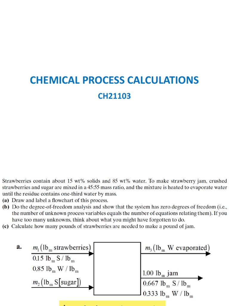 Chemical Process Calculations | PDF | Mole (Unit) | Distillation
