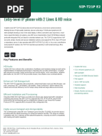 Yealink SIP-T21P E2 Datasheet