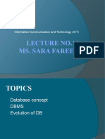Lecture No.10 Ms. Sara Fareed: Information Communication and Technology (ICT)