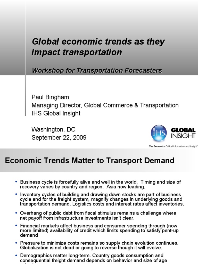Global Economic Trends As They Impact Transportation | PDF | Economic ...