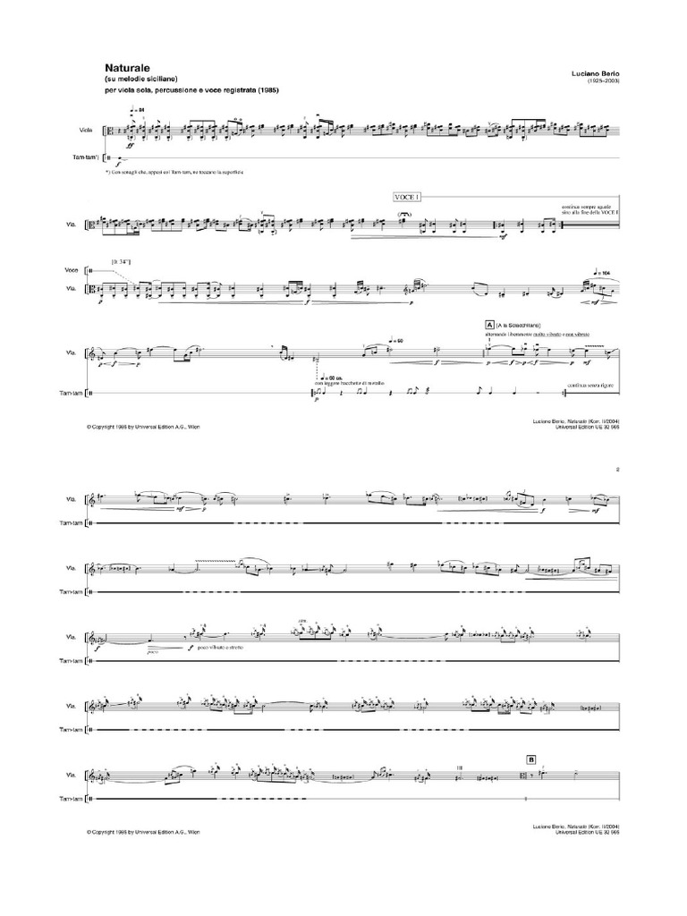 Berio, Luciano - Naturale | PDF | Lifestyle