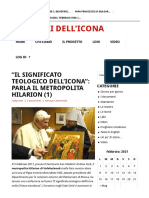 "IL SIGNIFICATO TEOLOGICO DELL'ICONA" PARLA IL METROPOLITA HILARION (1) - I Sentieri Dell'icona