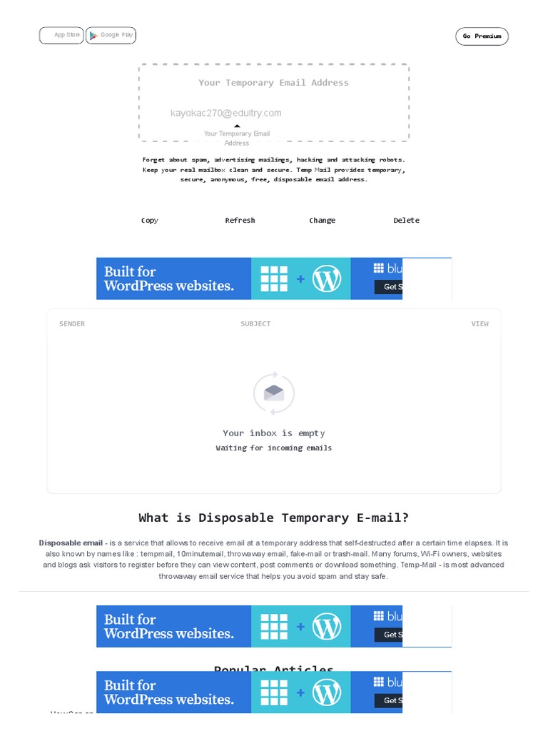 Temp Mail Disposable Temporary Email PDF