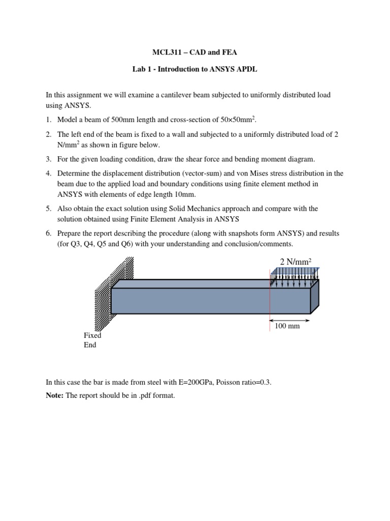 Applying Distributed Load in ANSYS APDL | PDF | Science & Mathematics