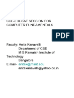 Cce-Edusat Session For Computer Fundamentals: Anitak@msrit - Edu