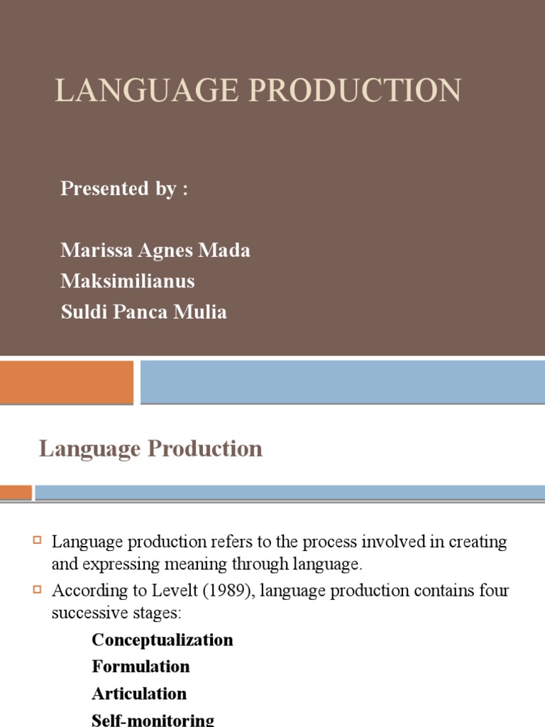 Language Production Process | PDF