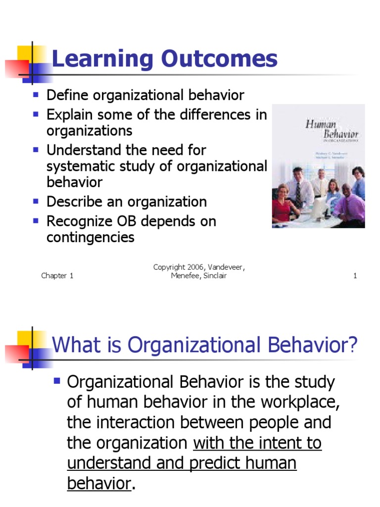 OB - Learning Outcomes | PDF | Organizational Behavior | Leadership