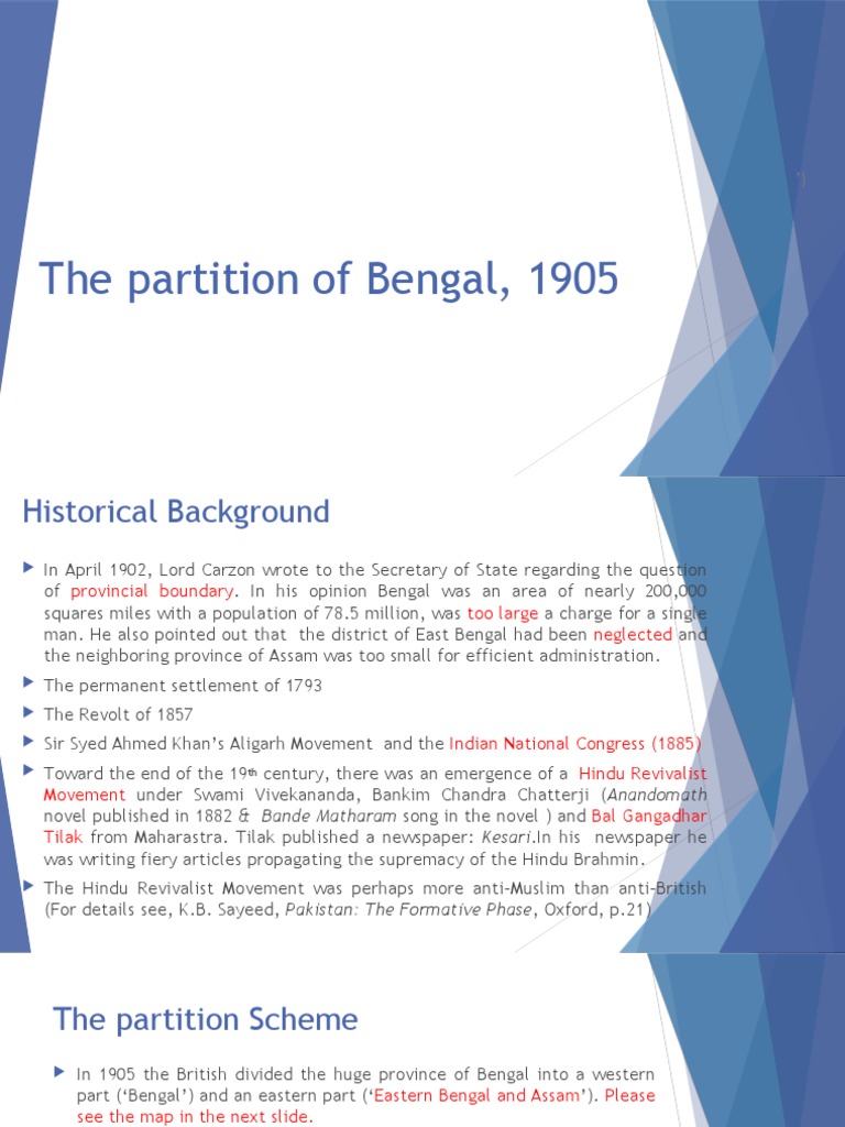 The Partition of Bengal, 1905 | PDF | Bengal | Asia