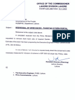 Redressal of Grievances Pakistan Citizen Portal.: Subject