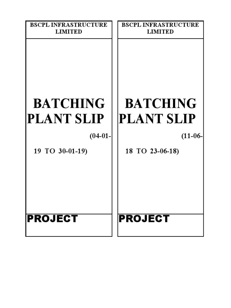 BSCPL Infrastructure Batching Plant Report | PDF | Business ...