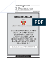 Balotario de Preguntas Postulantes a Licencias de Conducir LP