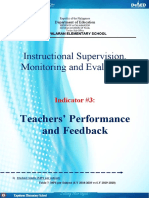 Instructional Supervision, Monitoring and Evaluation: Teachers' Performance and Feedback