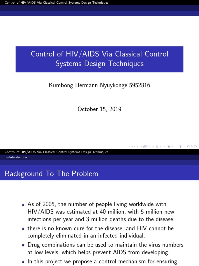 Control of HIV/AIDS Via Classical Control Systems Design Techniques | PDF