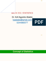 Dr. Kofi Agyarko Ababio: Math 353: Statistics
