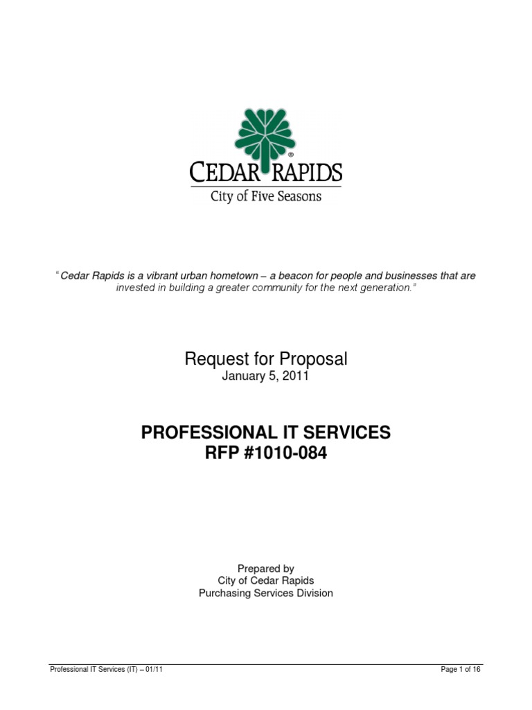IT Services RFP | PDF | Liability Insurance | Workers' Compensation