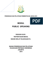 Modul Public Speaking: Pendidikan Dan Pelatihan Pembentukan Jaksa 2019