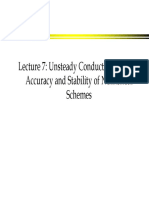 Lecture on Accuracy and Stability of Numerical Schemes for Unsteady Conduction