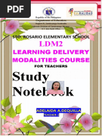 Learning Delivery Modalities Course: Study Notebook