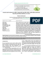 Control and Treatment of Sulfur Compounds Specially Sulfur Oxides (SO) Emissions From The Petroleum Industry: A Review