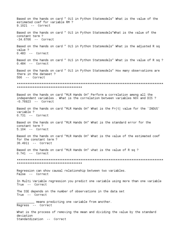 OLS Regression Analysis in Python | PDF | Errors And Residuals ...